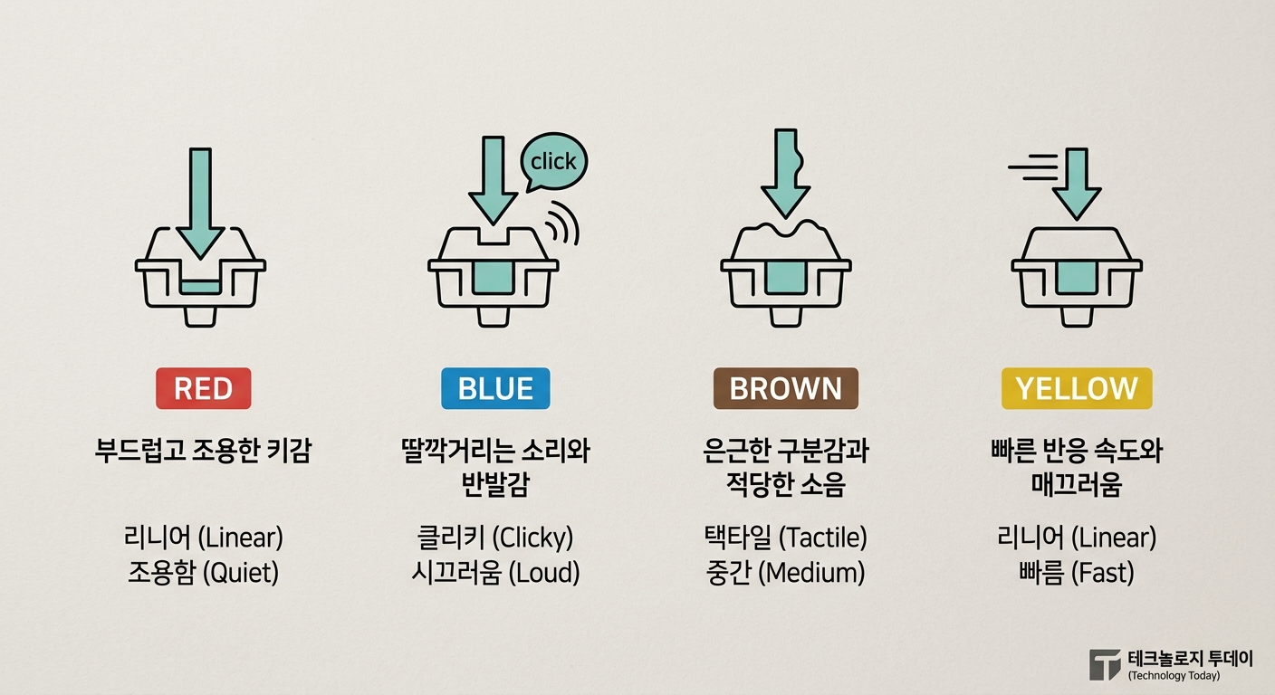 적축 청축 갈축 황축 비교
