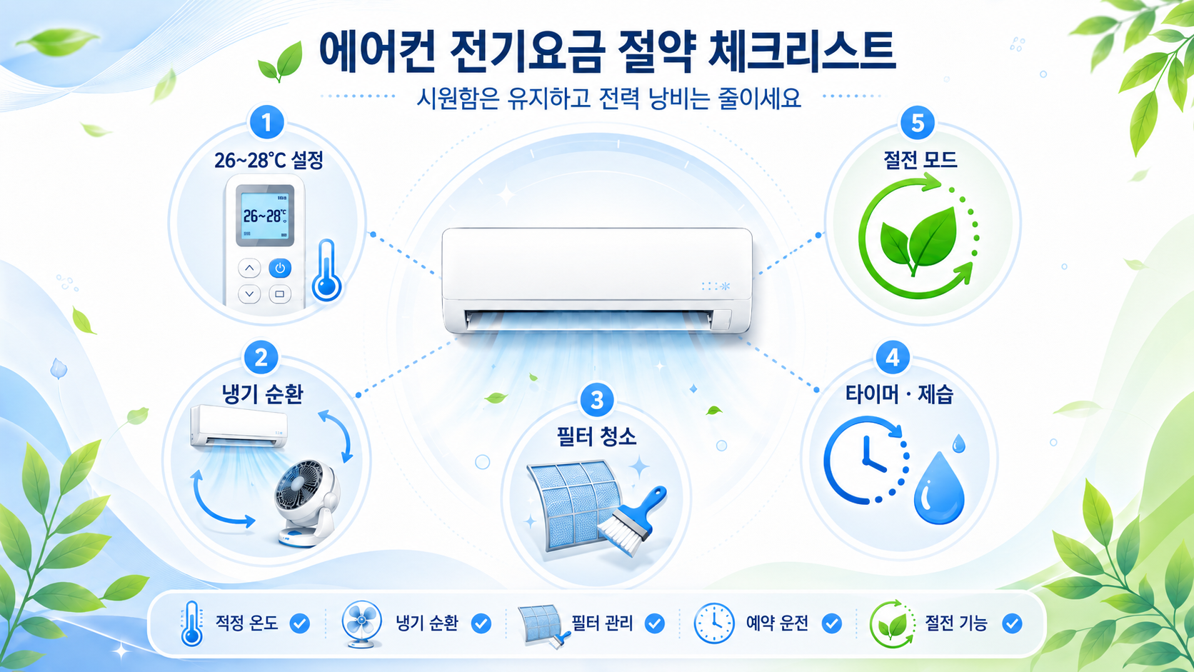 에어컨 절약 습관 5가지 요약